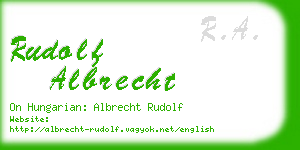 rudolf albrecht business card